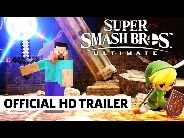 Super Smash Bros. Ultimate - Official Minecraft Reveal Trailer | Steve, Alex, Enderman, and Zombie