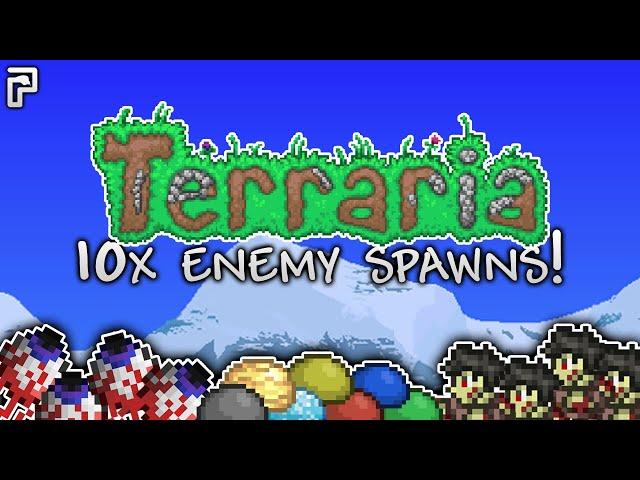 Terraria, but enemy spawn rates are CRANKED! (Terraria Episode 1)