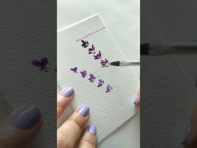 ‍ Painting lavender in less than 2mn  #watercolorpainting