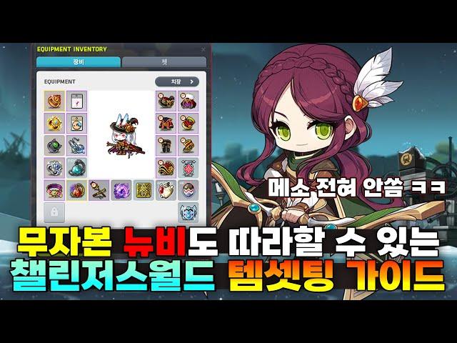 메소 전혀 안쓰고 템셋팅 맞추는 방법 (무자본 뉴비를 위한 챌린저스월드 템셋팅 가이드)
