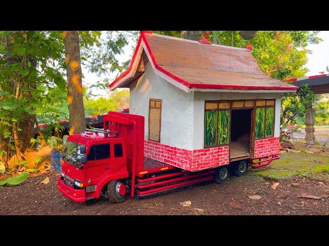 RC Truck Oleng Nissan Diesel CDA 260 Sedang Mengantar Rumah Desa  Sopir Miniatur truk RC