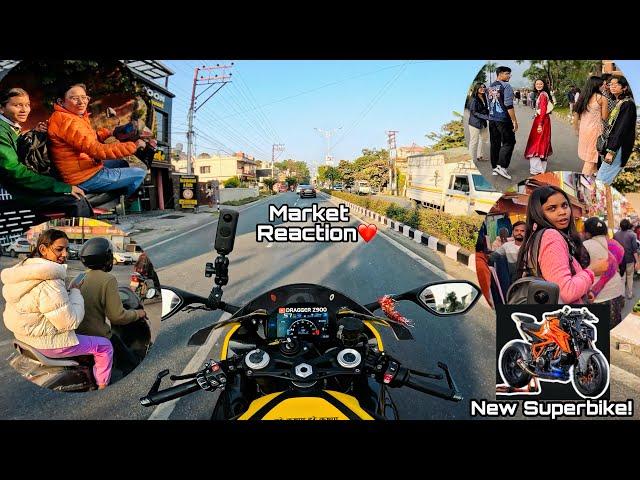 Cute Girl Reaction on Kawasaki Z900 | Bunny Helmet Cover | Market Reaction 4 #z900 #kawasaki #cute