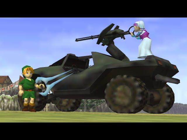 Zelda x Halo - Warthog, Grenades, & Energy Sword in Ocarina of Time