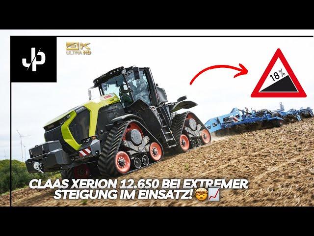 Claas Xerion 12.650 VS 18% Steigung beim Grubbern! || JP Agrar