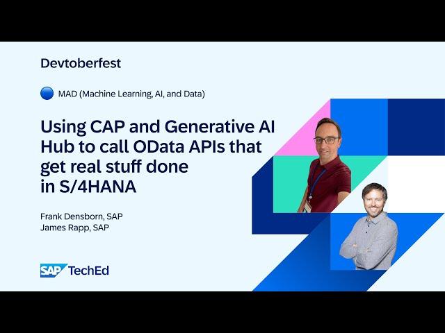  Using CAP and Generative AI Hub to call OData APIs that get real stuff done in S/4HANA