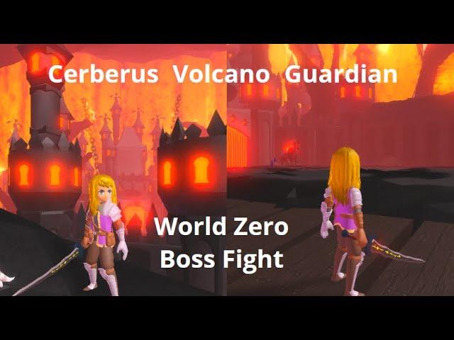 Roblox World Zero - Cerberus Volcano Guardian [Boss Fight Solo]