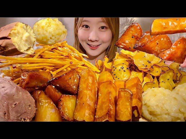 ASMR Japanese Sweet Potato Desserts【Mukbang/ Eating Sounds】【English subtitles】