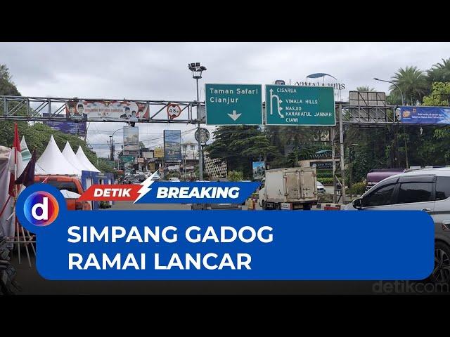 Suasana Terkini Arus Lalin di Simpang Gadog Arah Puncak