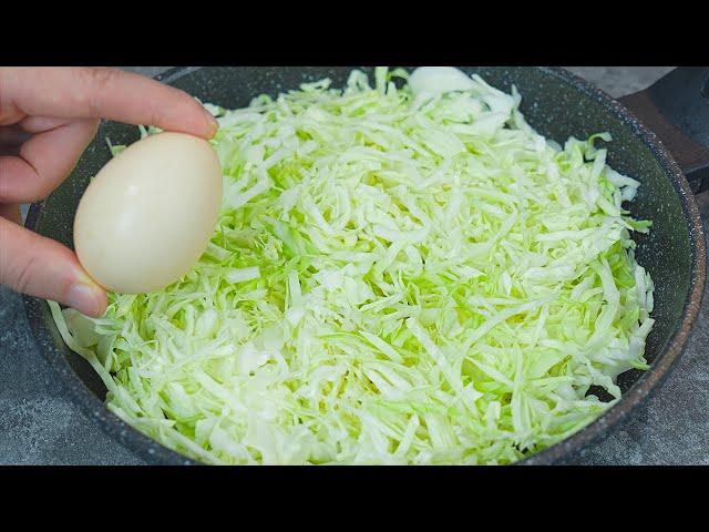 Cabbage with eggs is better than meat! Simple! Easy and delicious cabbage recipe!