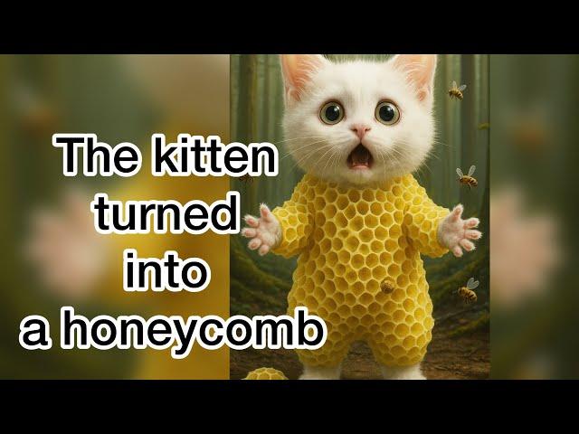 The kitten turned into a honeycomb #ai #cat #cute #catstory #cartoon#viralvideo #trending #shorts
