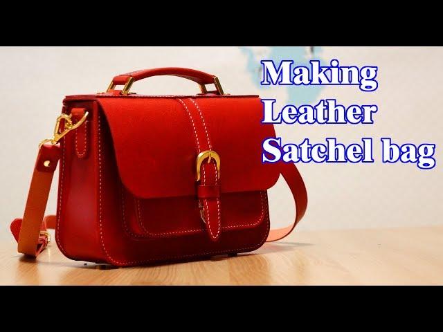 20  [Leather Craft] Making mini Satchel bag Ver1 / Free Pattern