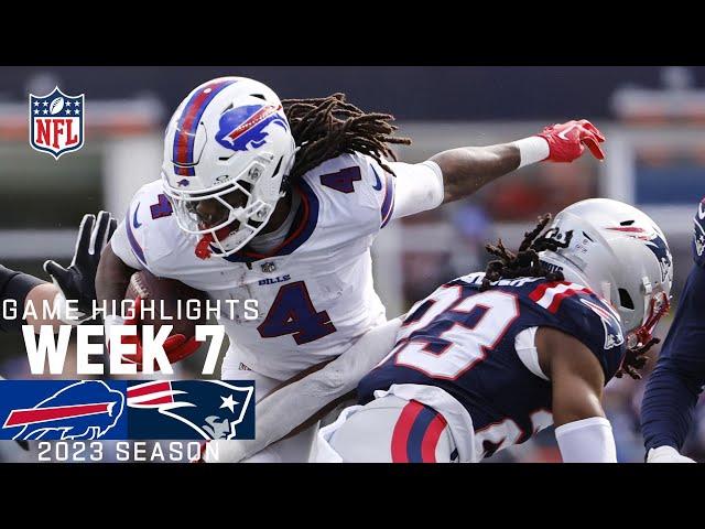 Buffalo Bills vs. New England Patriots | 2023 Week 7 Game Highlights