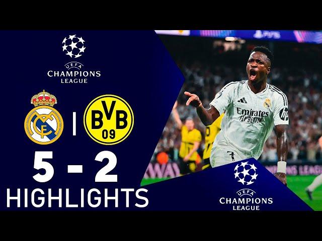 Vinícius Júnior Hat Trick Goal | Real Madrid vs Borussia Dortmund 5-2 Highlights | Champions League