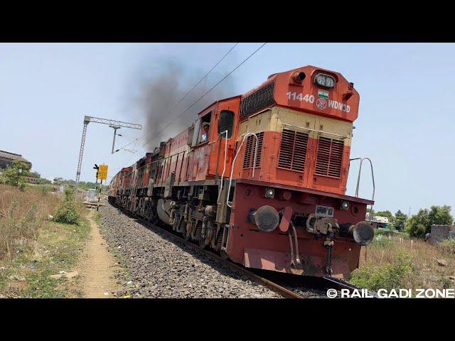 12765 Tirupati - Amravati Superfast Express | GTL WDM3D Smoking | Indian Railways Train Videos