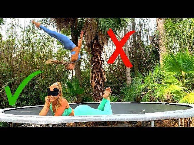 'STICK IT' (Blindfolded) Trampoline Challenge