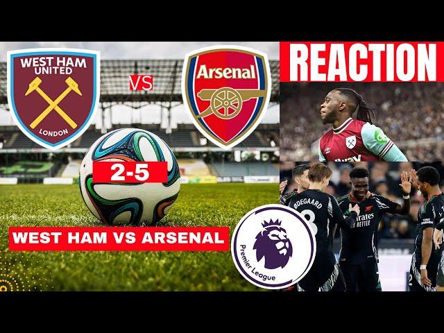 West Ham vs Arsenal 2-5 Live Premier League EPL Football Match Score Commentary Highlight Gunners