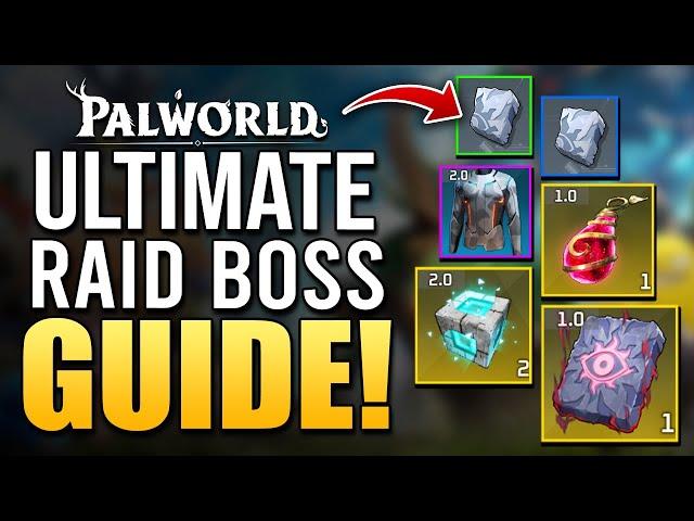 Palworld New Raid Boss ULTIMATE GUIDE  - How to summon, Slabs, Loot Rewards, Difficulties & More