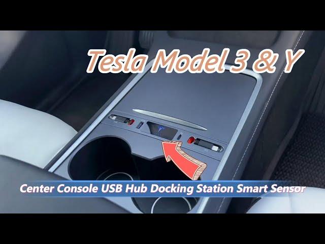 Tesla Model 3/Y Center Console USB Hub Docking Station Smart Sensor