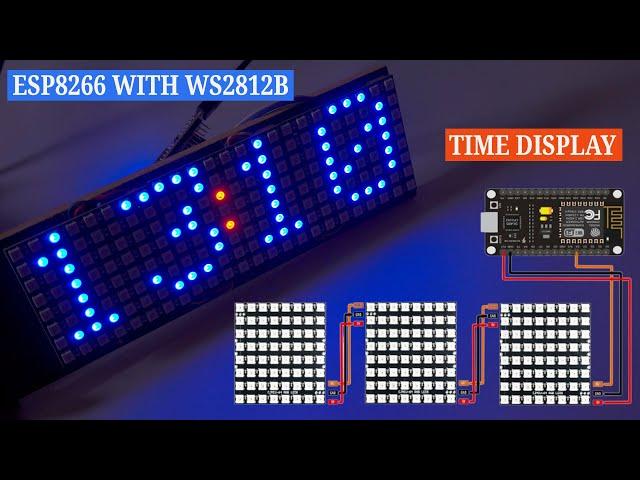 Create a Digital Clock with ESP8266 and WS2812B LED Panels!