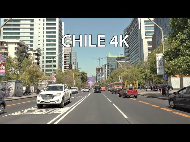 Santiago 4K - Driving Downtown - Chile