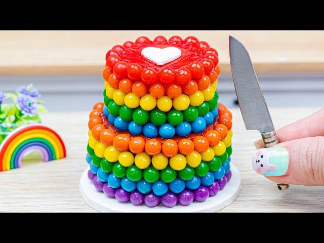 Beautiful Miniature Colorful Cake  Miniature Rainbow Chocolate Cake Decorating Ideas