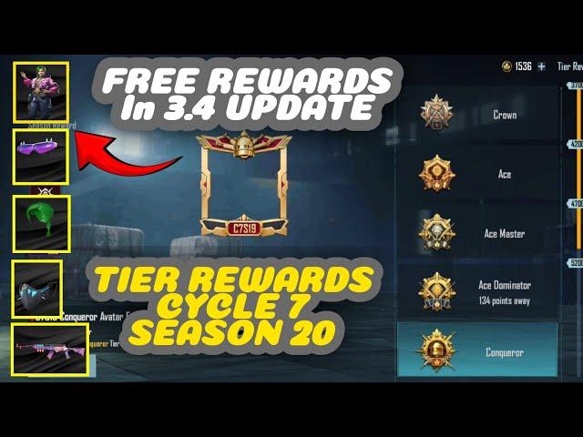 PUBG Mobile Cycle 7 Season 20 Tier Rewards  in Next Update