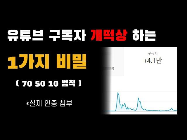 유튜브 구독자 많아지는 법, xx알면  10,000명 만들기 엄청 쉬움 [ 70 50 10 법칙 ]