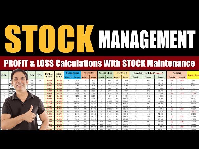 Profit & Loss Calculations with Stock Management English / Inventory Management / Office Monk