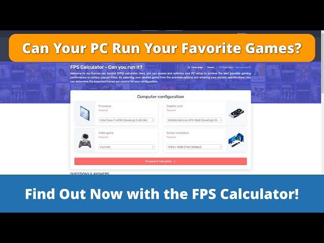 Can Your PC Run Your Favorite Games? Find Out with the FPS Calculator!