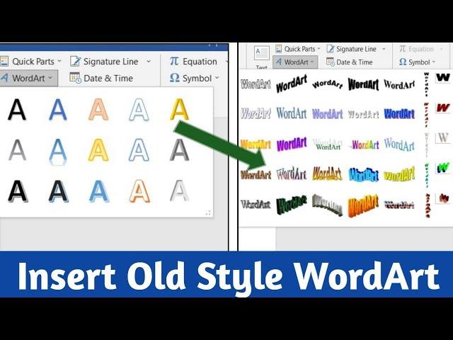 MS Word WordArt tools 2007 Using 2019 | How to Old WordArt style in MS Word 2019