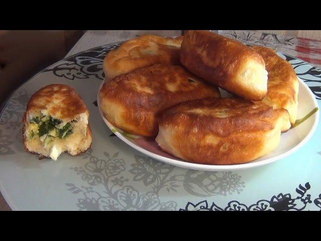 Пирожки жаренные с зеленым луком и яйцом