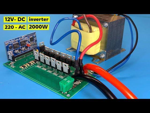 how to make simple inverter 2000W , sine wave ,12v to 220v , 16 mosfet