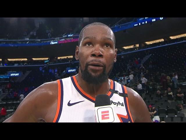 Kevin Durant reacts to Suns' OT win over the Clippers, has high praise for Intuit Dome | NBA on ESPN