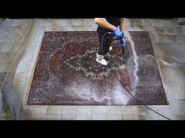 Washing an EXTREMELY soiled rug from the BEAST'S CAVE. Dirty water, wonderful transformation 