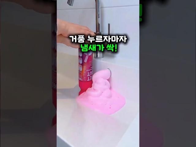 거품 눌렀더니 하수구 냄새가 사라졌어요 #배수구클리너