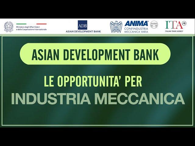 Le Opportunità Per L'Industria Meccanica: Asian Development Bank- 28 MAGGIO 2020