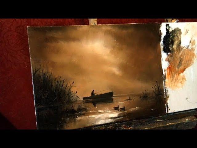 #29 How to paint Landscape of 4 colors. Oil painting landscape | Andrey Belchev