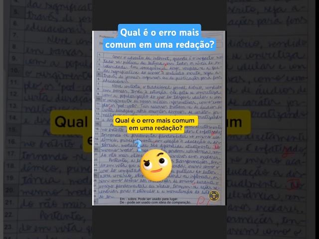 QUAL É O ERRO MAIS COMUM EM UMA REDAÇÃO? #vírgula #redação