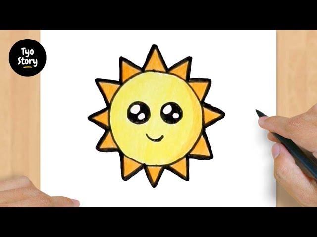 #215 How to Draw a Cute Sun - Easy Drawing Tutorial