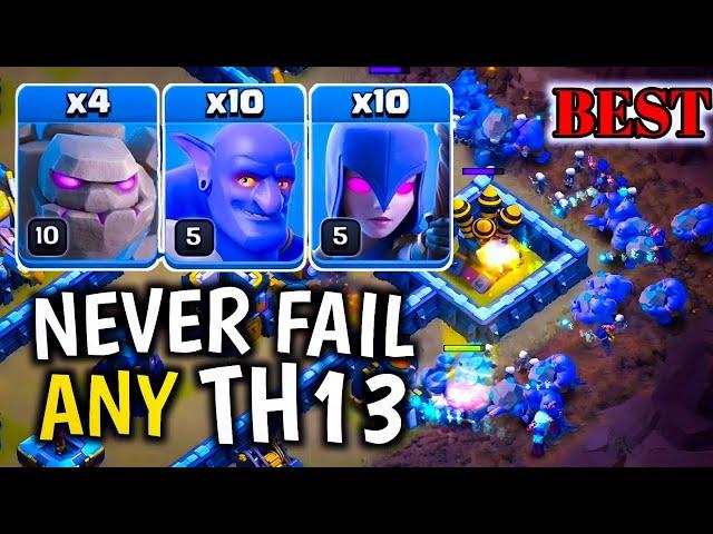 Never Fail ! Th13 Golem Witch Bowler + 10 Zap Spell | Best Th13 Attack Strategy in (Clash of Clans)