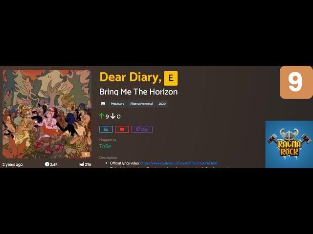 Dear Diary, - Bring Me The Horizon Lvl 9 (Custom) [Ragnarock VoT]