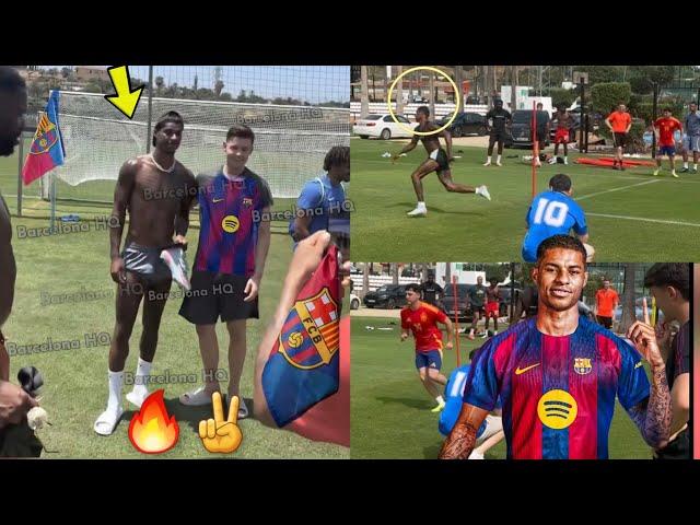 Yes , Marcus Rashford already ARRIVED in Spain, trains amidst Barcelona transfer as Nico Williams
