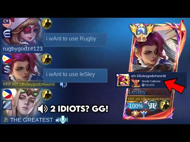 LESLEY "NO SKIN" BUT "WORLD COLLECTOR" PRANK IN HIGH RANK!! (I MET ANOTHER IDIOT LIKE ME!!) - MLBB