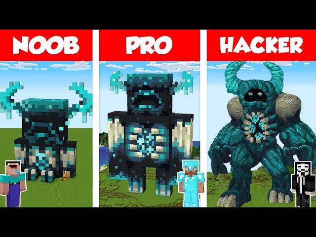 Minecraft REAL LIFE WARDEN STATUE HOUSE BUILD NOOB vs PRO vs HACKER in Minecraft / Animation