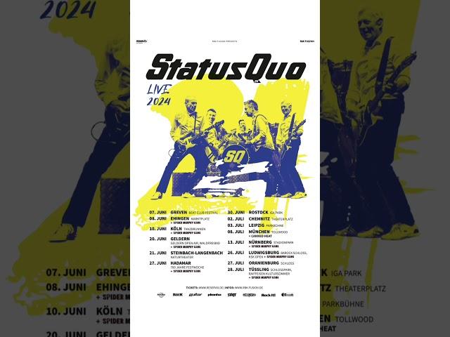 Status Quo Germany 2024-Links for all confirmed UK & European #SQ24 shows: www.statusquo.co.uk/tour