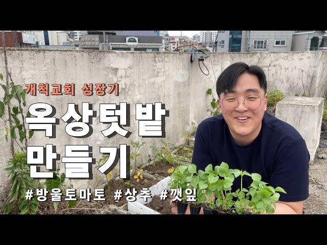 [개척교회성장기] 옥상텃밭 만들기 #바울토마토 #상추 #깻잎