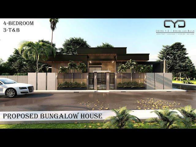 Project #29: 4 BEDROOM | MODERN BUNGALOW HOUSE DESIGN | 4-Bedroom |