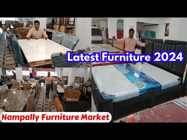 Luxury Beds, Dining tables and chairs 2024 | Nampally Furniture Market In Hyderabad | Space Saving