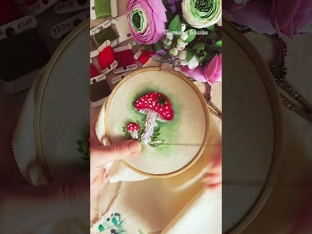 Ботаническая вышивка. Вышивка листика гладью. #вышивкагладью #вышивка #embroidery #листик