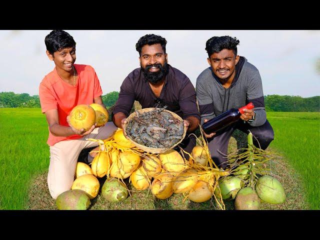 Tender Coconut Filled With Prawns | ചെമ്മീനും വൈനും കരിക്കിൽ നിറച്ചു ചുട്ടത് | M4 Tech |